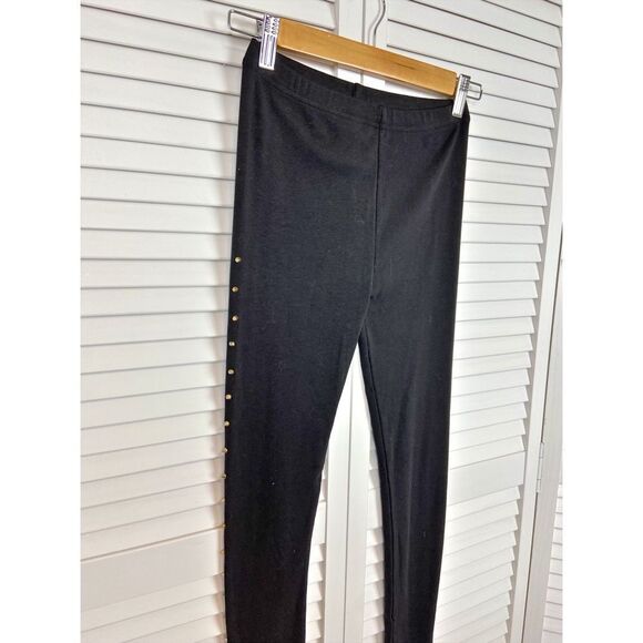 Black Gold Studded Leggings | Size Small (No Tag) - Picture 3 of 5